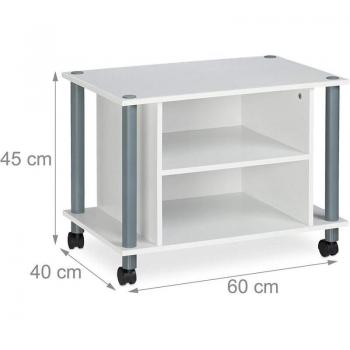 Mueble de TV con compartimentos y estante buffet con ruedas para televisor 60 blanco