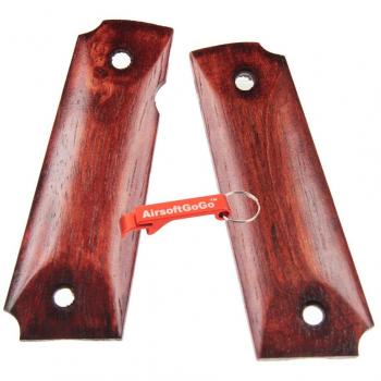 BELL Empu?adura de Madera Cubrir Set para Marui BELL, KJ, WE 1911 Airsoft GBB - AirsoftGoGo Llavero Incluido