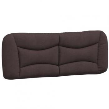 Cabecero de Cama Acolchado Tela Marrón Oscuro 140 cm