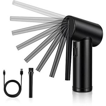 Reesibi Soplador de Polvo Eléctrico Inalámbrico, Plumero de Aire Comprimido, Carga Rápida, Batería de 6000mAh, Potente 40000RPM, para PC, Teclado, Sofá, Coche, Aire Acondicionado Limpieza
