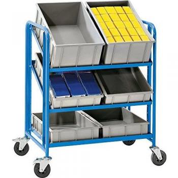 Carro de Estantes Eurokraft Pro con 6 Eurocajas, Dimensiones 885 x 620 x 1100 mm