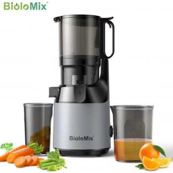 BioloMix Cold Press Juicer with 130mm Feed Chute for Whole Fruits & Vegetables, High Juice Yield, BPA-Free