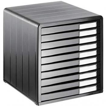 Rotho Timeless Cajón / caja de oficina con 10 cajones, Plástico