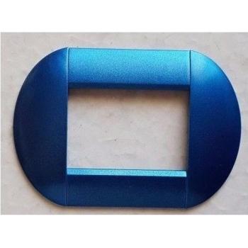 Placa Compatibles Living Internacional Bticino Azul Metálico 3 Foros