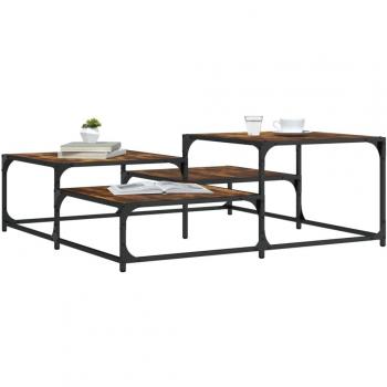 vidaXL Coffee Table Smoked Oak 107x107x40 cm Engineered Wood