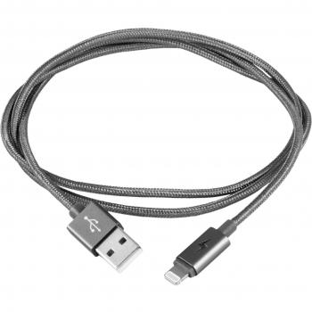 Silver HT 93637 - Cable Lightning MFI LED Luxury para iPhone, USB 2.0, 1m, Color Gris Oscuro