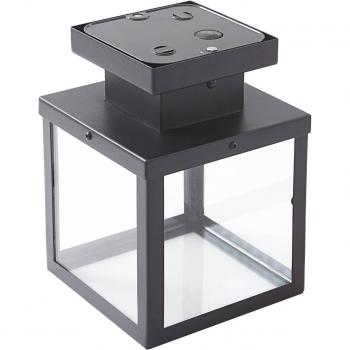 Aplique de exterior Lindby Ilana con sensor, negro, acero, 1 llama, E27