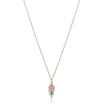 Collar Viceroy Elegant 15116C100-39 bañado en oro con circonitas de colores