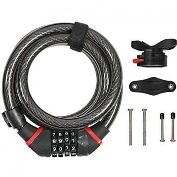 Zéfal K-traz c8 Code Candado Espiral, Unisex Adulto, Negro, Talla única