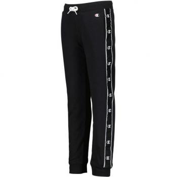 Pantalón Deportivo Puño Niño Negro/Blanco con Cinta de Logotipo