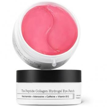 COSRX Peptide Collagen Hydrogel Eye Patches - Firming and Depuffing Under Eye Masks with Caffeine, 60 Patches