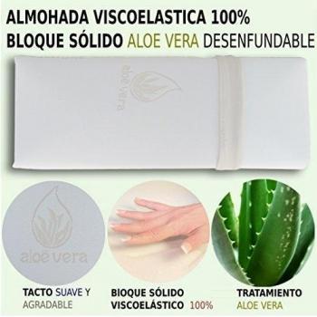 HOGAR24 Pack de 2 Almohadas viscolastica viscoelastica 100% Bloque sólido Desenfundable Aloe Vera-2x75cm