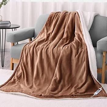 Manta Eléctrica con 6 Horas de Desconexión Automática y 6 Configuraciones de Temperatura, Manta Térmica de 130 x 180 cm con Protección Contra Sobrecalentamiento y Lavable a Máquina