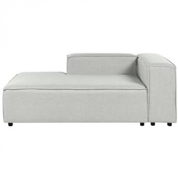 Chaiselongue Moderna Derecho Tapicería de Lino Gris con Patas Negras Aprica