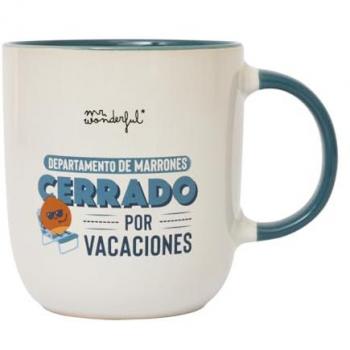 Taza Mr. Wonderful - Departamento de marrones cerrado por vacaciones, multicolor, dimensiones 10x9x9 cm