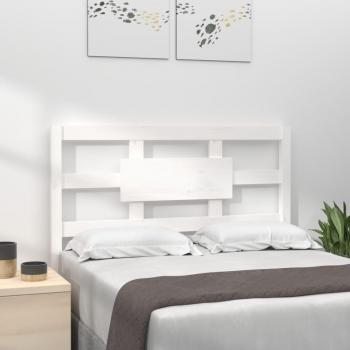 Cabecero de cama blanca 105.5x4x100 cm madera maciza de pino