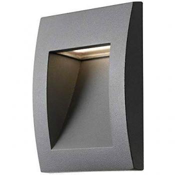 Aplique empotrado de jardín Lykan 1 bombilla aluminio plata