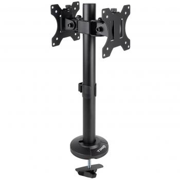 Soporte para 2 Monitores TooQ DB1132TN-B, tipo de producto: soporte de mesa para 2 pantallas, características: gira e inclina, compatible con pantallas de 17 a 32, VESA