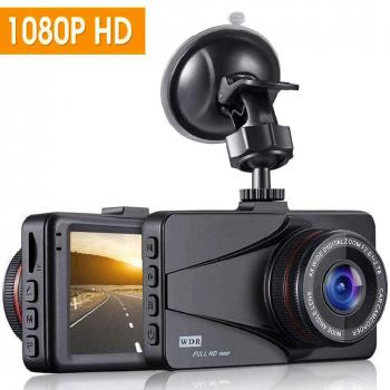 Dash Cam, OKEEY Cámara de Coche 1080P Full HD 3.0 LCD Dashcam 170°Ángulo Cámara para Coche G-Sensor WDR Detección de Movimiento y Grabación en Bucle con Visión Nocturna