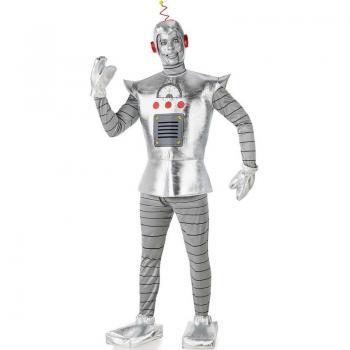 Kimokawaii Disfraz de Robot Antiguo plateado para hombre
