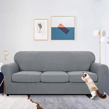 MAXIJIN 4 Piezas más Nuevas Fundas de sofá para 3 plazas elástico Antideslizante Funda de sofá para Perros elástico Jacquard Protector de Muebles Fundas de sofá