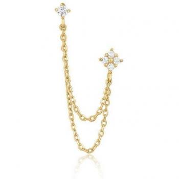 Ear Candy - Piercing múltiple Sri Lanka elaborado de plata bañado en oro amarillo 14k