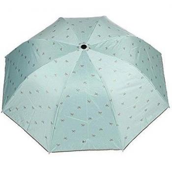 Paraguas plegable, diseño de mariposa, protección UV UPF50+, color azul