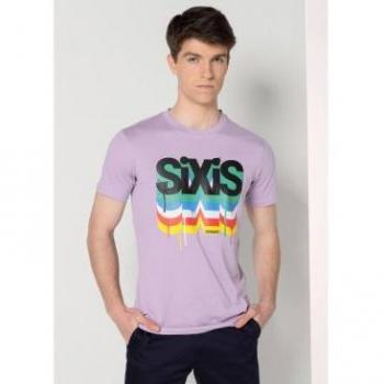 Camiseta de manga corta lila Six Valves para hombre