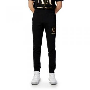Pantalón Jogging Casual Negro para Hombre Armani Exchange - Loungewear, Algodón, Logo Oro, XXL