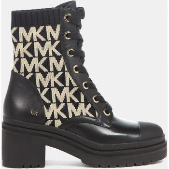Botines de mujer Michael Michael Kors en negro con estampado de logotipo, plataforma y tacón bloque