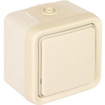 Legrand 191506 Plexo Conmutador Estanco, Interruptor de Pared Pulsador, Superficie, Resistente al Agua IP55, Color Beige