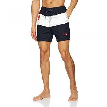 Superdry Water Banner Swim Pantalones Cortos, BLU