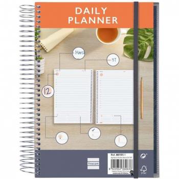 Finocam MyTime E10 Agenda Sin Fechar Diaria Espiral 155x212mm Multilingüe Azul Oscuro