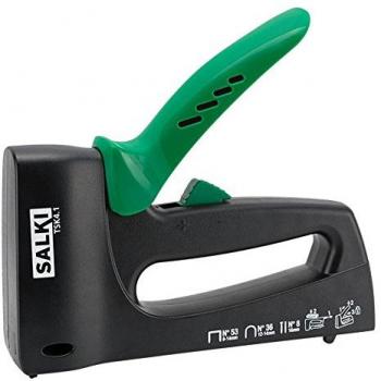 SALKI Grapadora Manual Multifunción con 4 funciones - Herramienta de Grapado TSK4.1. Compatible con 2 Tipos de Grapas y 2 de Clavos