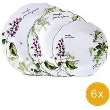 Brunchfield Remember - Vajilla de 18 piezas en porcelana