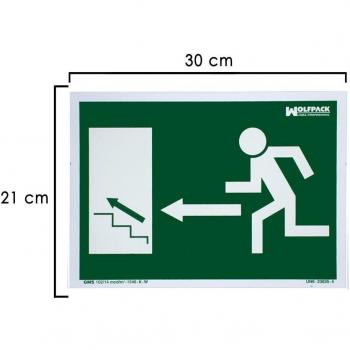WOLFPACK LINEA PROFESIONAL 15051245 Cartel Salida Escalera Izquierda Arriba 21x30 cm