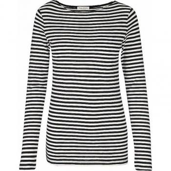 Camiseta de Manga Larga Marc O'Polo Negra con U-Boot-Ausschnitt y Estampado a Rayas, Talla XL