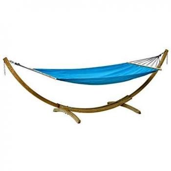 AMAZONAS Miami Set Aqua-Estructura de Madera de 358 cm con Barra Extensible, Azul, 105x358x113 cm