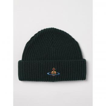 Vivienne Westwood Men's Dark Green Orb Beanie Hat - One Size