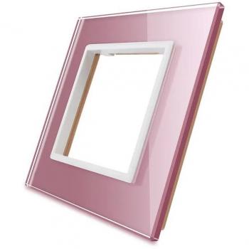 Frontal cristal rosa 1x hueco LEDBOX