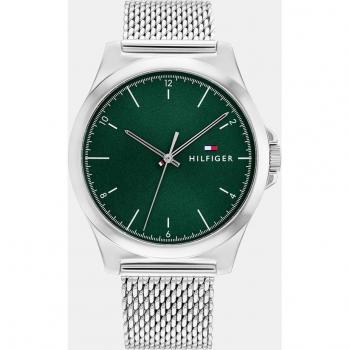 Tommy Hilfiger Norris 1710548 Reloj Analógico para Hombre con Correa de Malla de Acero Verde