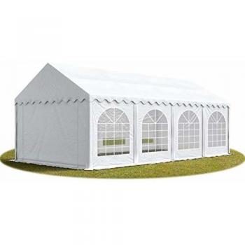 Carpa para fiestas 4x8 m, PVC 750 ignífugo, base reforzada, blanca