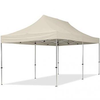 Carpa Plegable Toolport Gazebo 3x6m de Aluminio con Techo de Poliéster PVC Repelente al Agua en Color Crema