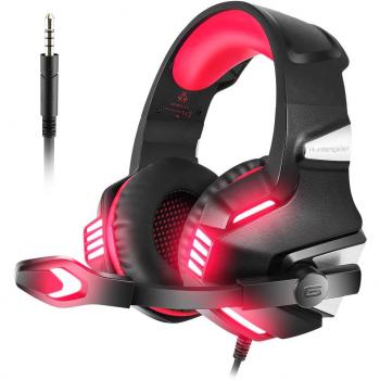 Auriculares Gaming PS4 VersionTech Cascos Gamer Xbox One PC Juegos Con Micrófono Aislante de Ruido Sonido Envolvente Luz LED Control de Volumen Para Ordenador Portátil Tableta/PSP/Teléfono Móvil