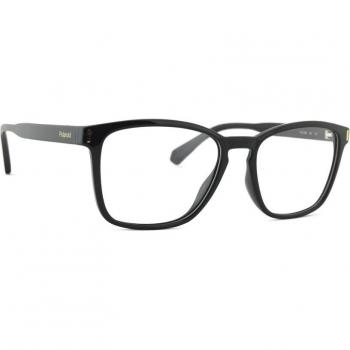 Polaroid PLD D462 Unisex Square Full-Rim Eyeglasses with 54mm Lens, Black Plastic Frame