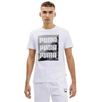 Puma Summer Print Graphic tee Camiseta, Hombre, White, S