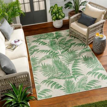 Alfombra Moderna de Exterior e Interior Surya Marfil/Verde 200x275 cm