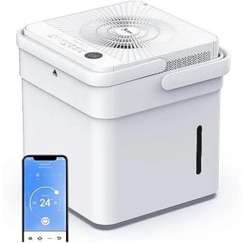 Deshumidificador Midea Cube 20L/día, WiFi, Control APP, Drenaje Continuo, Secadora de Ropa, Modo Inteligente, Temporizador 24h, Depósito Expandible 12L, Cob