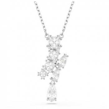 Swarovski Matrix Rhodium-Plated Crystal Drop Pendant Necklace
