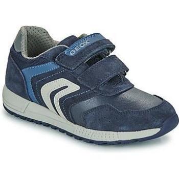 Geox Alben Navy Blue Leather Sneakers for Kids
